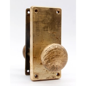 Vintage Cast Brass Mono Lock Door Knob Set