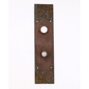 Antique 12 in. Romanesque Russell & Erwin Bronze Door Back Plate