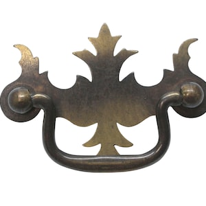 Vintage 3.125 in. Brass Plated Steel Chippendale Style Bail Pull