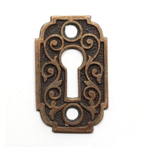 Antique 1.625 in. Victorian Bronze Door Keyhole Cover Plate