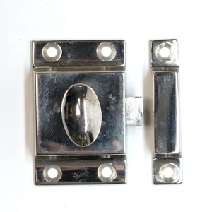 Pestillo de gabinete de latón cromado vintage | Etsy