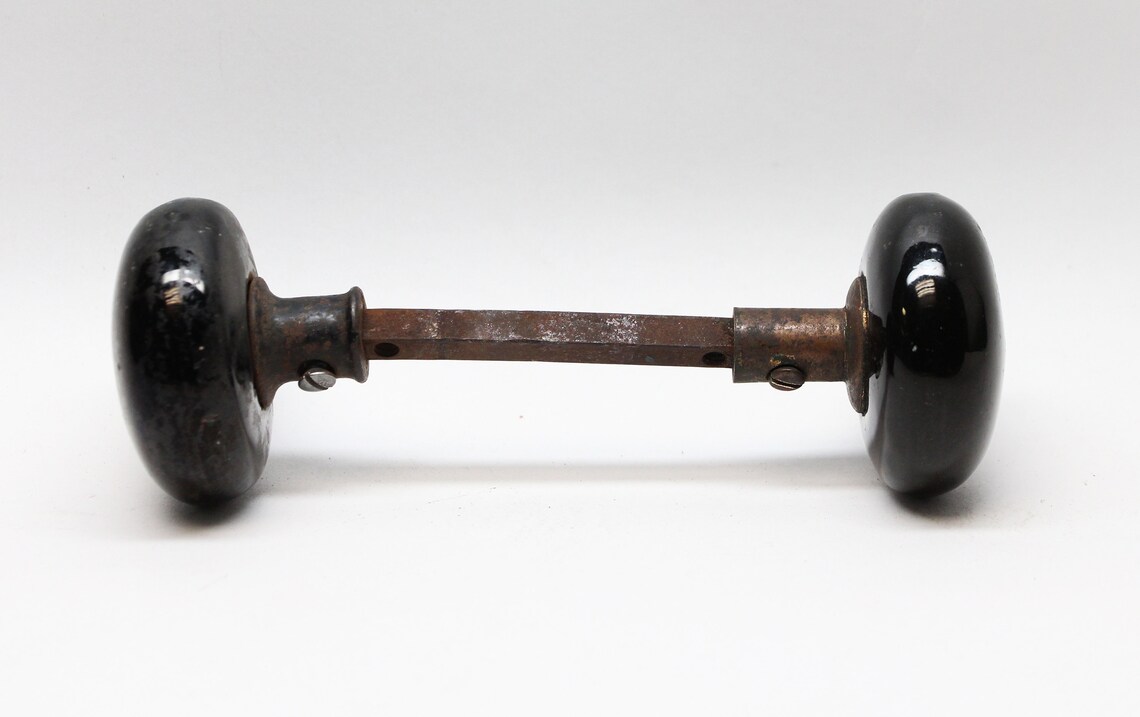 Antique Black Porcelain Knobs Etsy