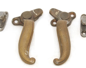 Pair of Left & Right Original Bronze Shutter Latches