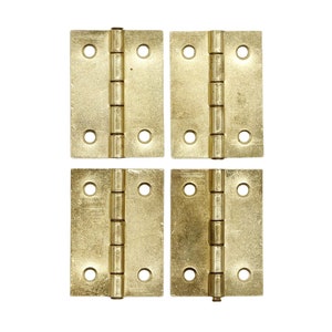 Set of 4 Polished Brass Over Steel 2 x 1.75 Butt Cabinet Hinges