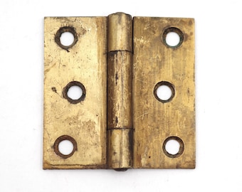 Bisagra vintage para puerta de gabinete chapada en latón de 2,5 x 2,5 pulgadas