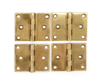 Set of 4 Brass Corbin 2 x 2.5 Cabinet Butt Hinges