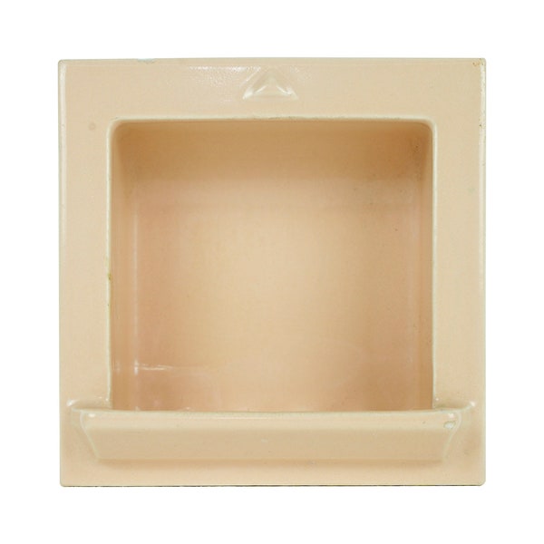 1930s Vintage Peach Ceramic Recessed Soap Holder