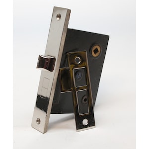 Vintage Cast Iron & Chrome Communicating Door Mortise Lock