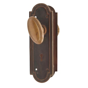 Juego de pomos de puerta de paso clásicos de latón recuperado