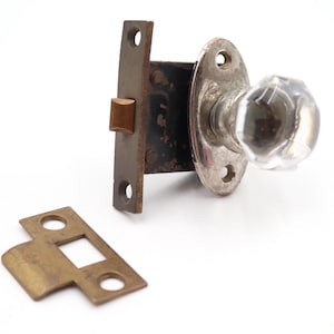 Antique Clear Glass Nickel Brass Mortise Cabinet Knob