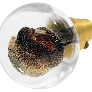 Vintage Modern Clear & Metallic Brown Hand Blown Glass Door Knob