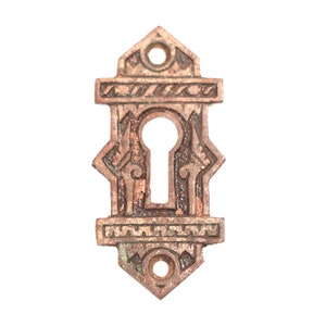 1890s Antique 2.375 in. Bronze Door Keyhole Cover Plate
