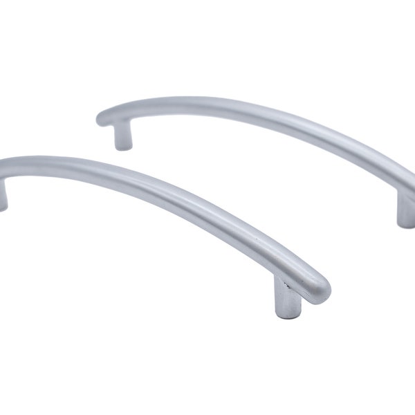 Pair of Curved Modern Aluminum 6 in. Bridge Drawer Cabinet Pulls