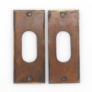 Pair of Classic 4.75 in. Brass Pocket Door Pull Front Plates