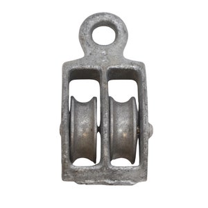 Vintage 2.75 in. Double Wheel Steel Pulley