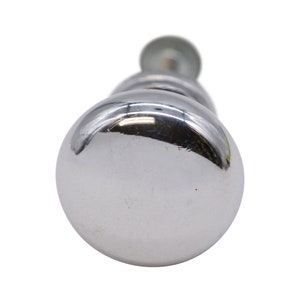 Vintage 1 in. Plain Round Chromed Brass Drawer Cabinet Knob