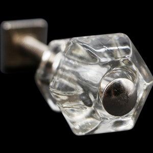Vintage Clear Glass 0.875 in. Cabinet Drawer Knob