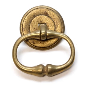 Traditional Brass Drawer Ring Pull with Rosette