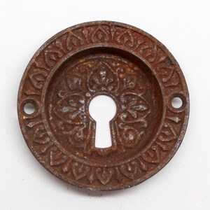 Victorian Cast Iron Round Ornate Pocket Door Pull