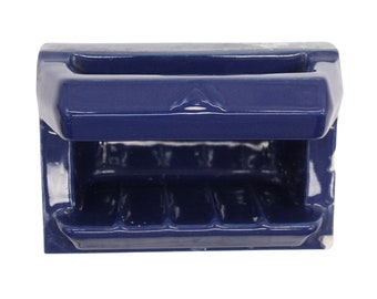 Vintage Navy Blue Ceramic Recessed Soap Dish