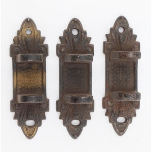 Set of Art Deco Cast Iron Swing Arm Curtain Rod Brackets