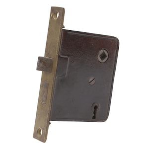 Antique Brass Finish Steel Left Swing Mortise Passage Door Lock