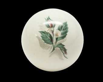Vintage Rose 1.125 in. White Ball Shaped Drawer Cabinet Knob