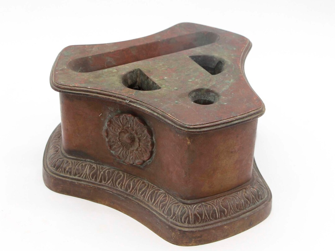 Antique Bronze Floral Fireplace Tool Holder Etsy