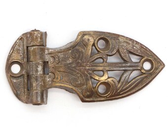Antique 3.875 in. Art Nouveau Nickeled Bronze Offset Ice Box Hinge