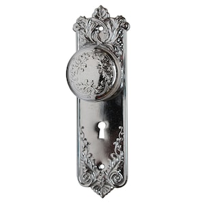 Antique Corbin Chrome Plated Steel Loraine Door Knob Set