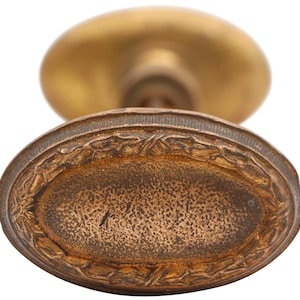 Petite Cast Bronze Oval Entry Door Knob Set