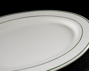 1940s Buffalo China Restaurant Ware A-14 White 13 In. Oval