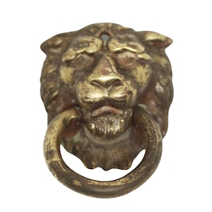 Antique Victorian Lion Motif Ring Drawer Pull