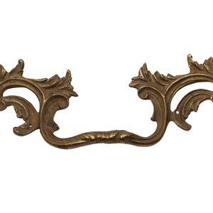Antique 7.625 in. French Provincial Brass Drawer Pull