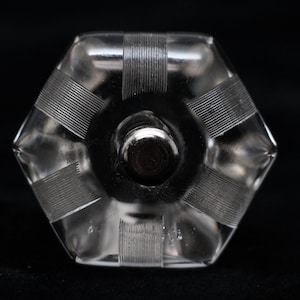 Vintage Clear Glass 1.5 in. Lined Cabinet Drawer Knob