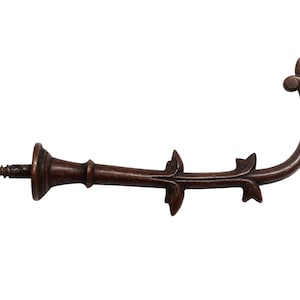 Antique Bronze Vine Elongated Arm Screw Hall Tree Hook