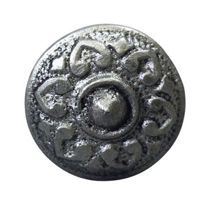 Antique Black Iron Floral 0.875 in. Drawer Cabinet Knob