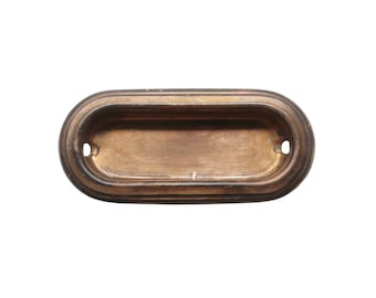 Antique 3.125 in. Brass Oblong Window Recessed Sash Lift