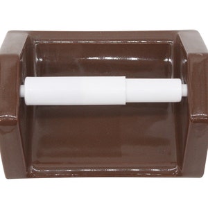 Olde New Flush Mount Brown Ceramic Toilet Paper Holder