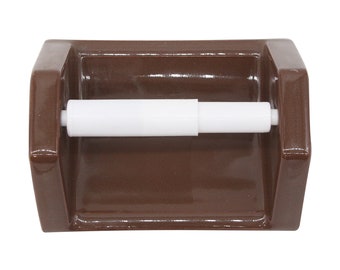 Olde New Flush Mount Brown Ceramic Toilet Paper Holder