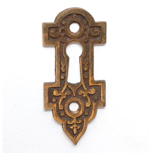 Antique 2.5 in. Victorian Bronze Door Keyhole Cover Plate