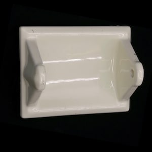 Vintage Pale Yellow Ceramic Flush Mount Toilet Paper Holder