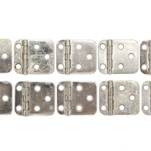 Set of 10 Nickel Face Mount 1.5 x 1.75 Cabinet Hinges
