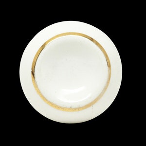 Vintage Ceramic 1.25 in. White Gold Trim Drawer Knob