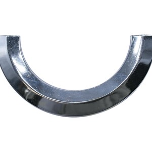 Könnte beinhalten: Ein silberner Metallring mit abgerundetem U-förmigem Design. Der Ring ist glatt und glänzend.