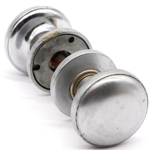 Vintage Chrome Round Passage Door Knob Set