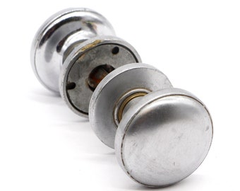 Set di pomelli per porte di passaggio rotondi cromati vintage