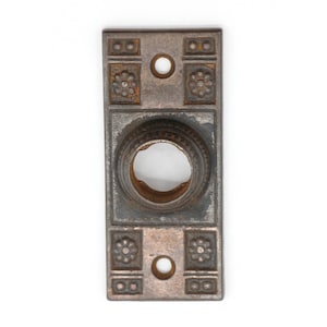 Antique 3.75 in. Cast Iron Aesthetic Floral Door Back Plate