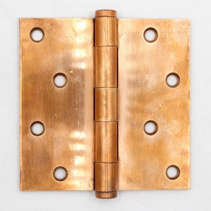 4.5 x 4.5 Brass Butt Door Vintage Hinge with Flat Tips