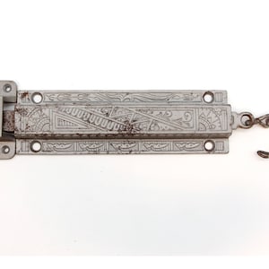 Antique Aesthetic Silver Painted Cast Iron Surface Door Bolt Lock